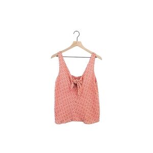 Anthropologie Maeve Verena Tie Front Tank Top Red Pink Multi Size S